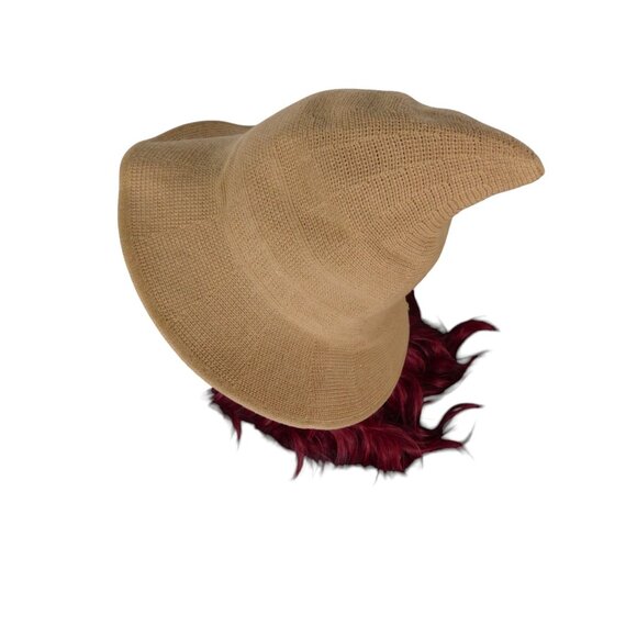 Knit Witch Hat Soft Point Cottagecore Boho Sun Hat Beige NEW - Picture 6 of 12